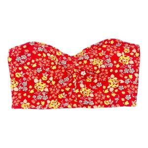 Floral Red Bandeau Top